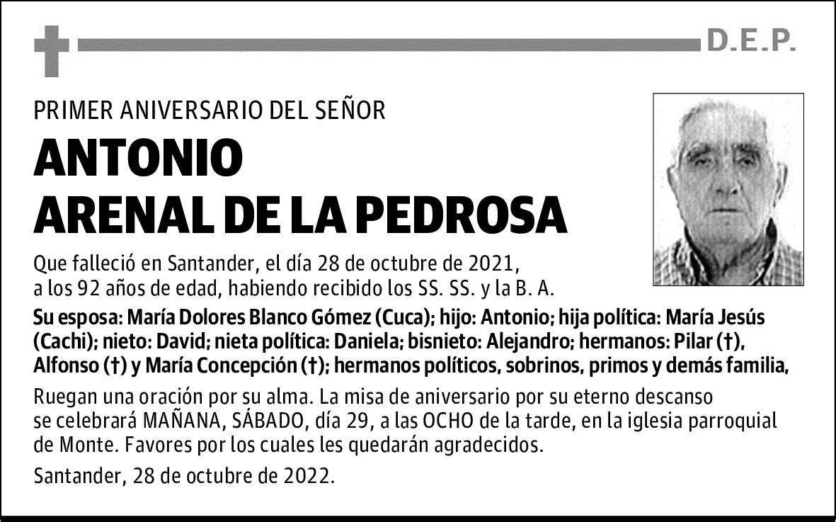 ANTONIO ARENAL DE LA PEDROSA