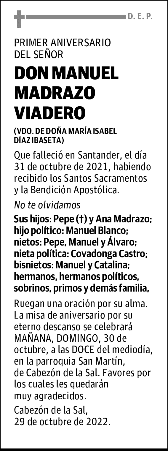 DON MANUEL MADRAZO VIADERO