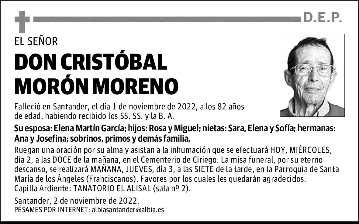 DON CRISTÓBAL MORÓN MORENO