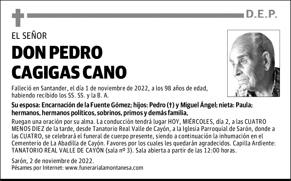 DON PEDRO CAGIGAS CANO