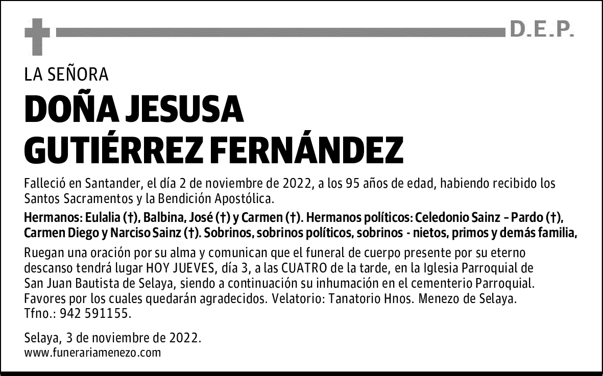DOÑA JESUSA GUTIÉRREZ FERNÁNDEZ