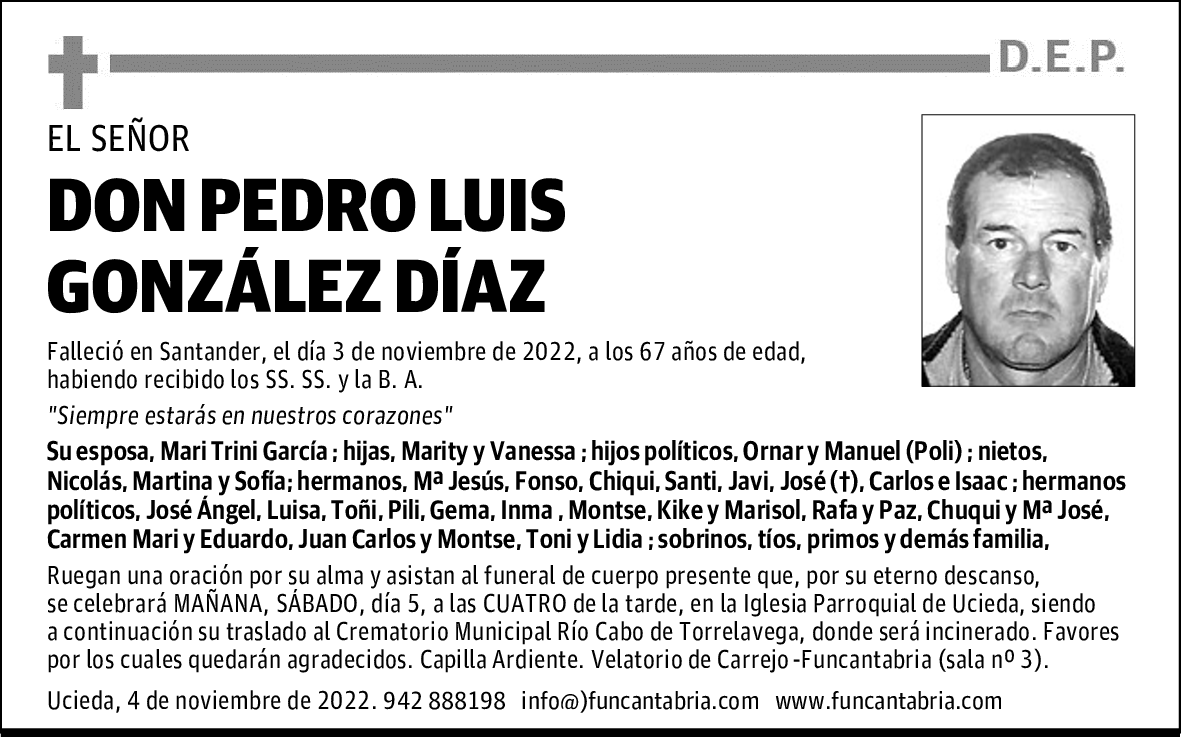 DON PEDRO LUIS GONZÁLEZ DÍAZ