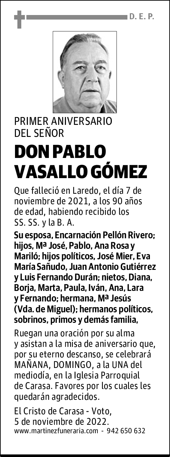 DON PABLO VASALLO GÓMEZ.