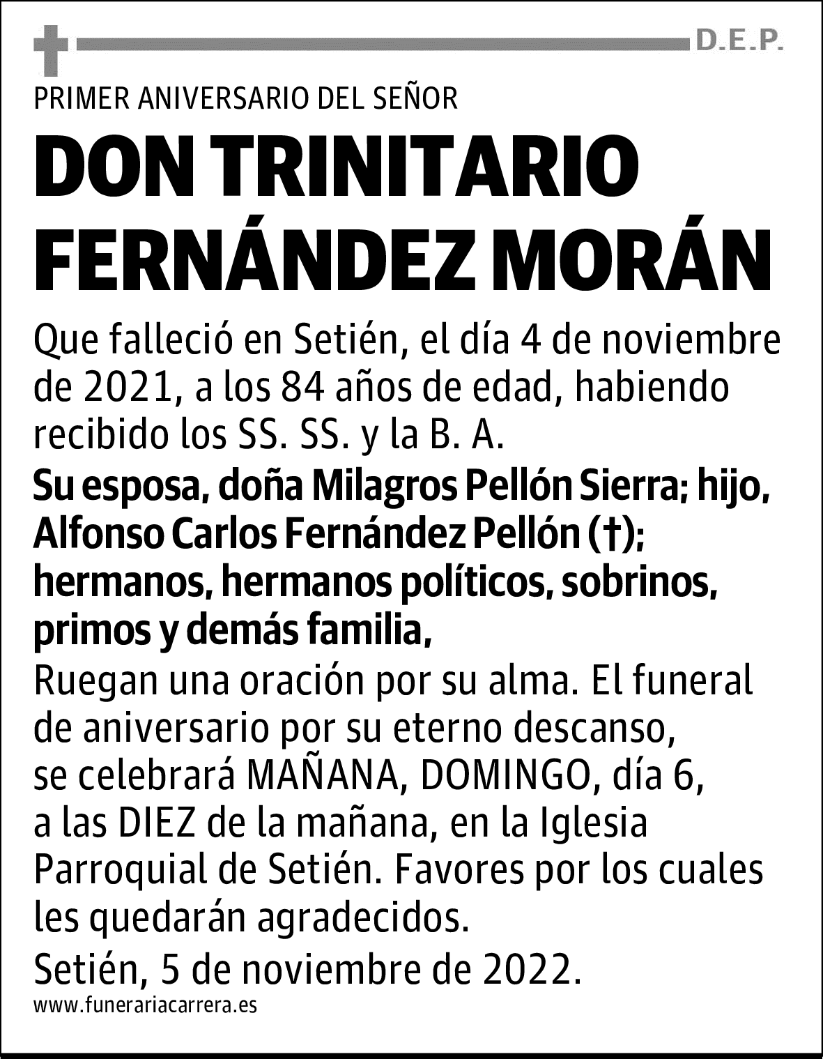 DON TRINITARIO FERNÁNDEZ MORÁN