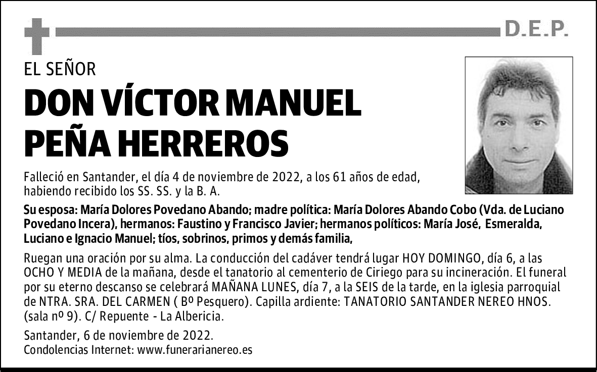 DON VÍCTOR MANUEL PEÑA HERREROS