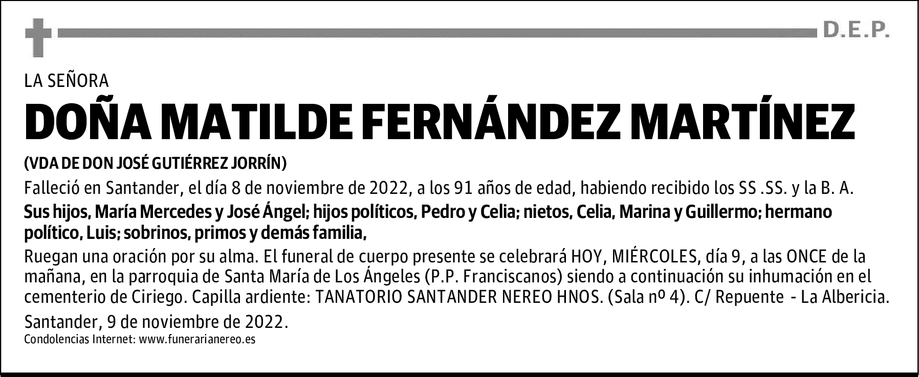 DOÑA MATILDE FERNÁNDEZ MARTÍNEZ