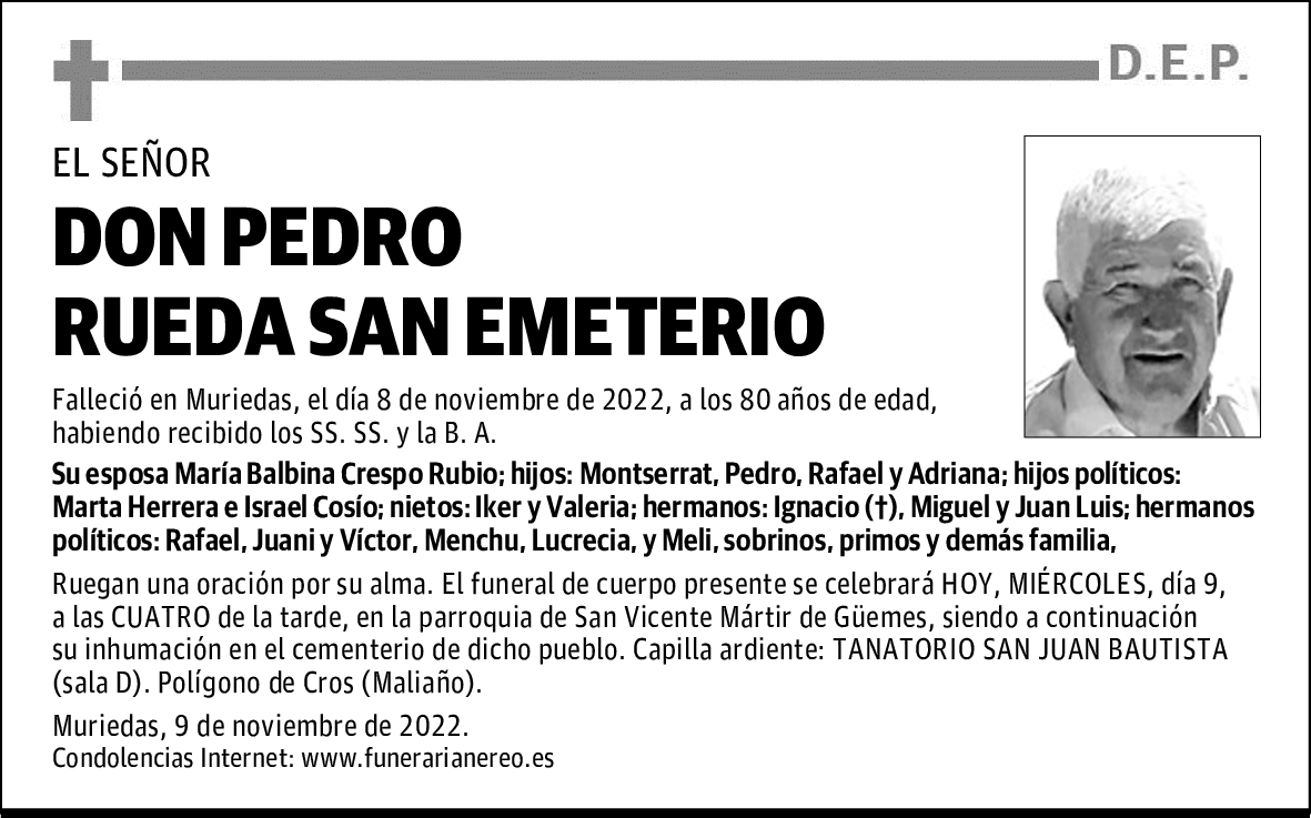 DON PEDRO RUEDA SAN EMETERIO