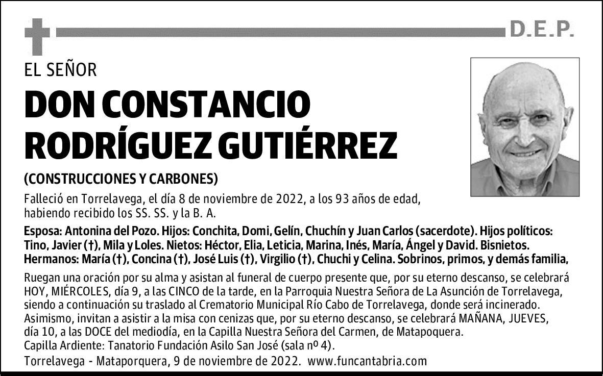 DON CONSTANCIO RODRÍGUEZ GUTIÉRREZ