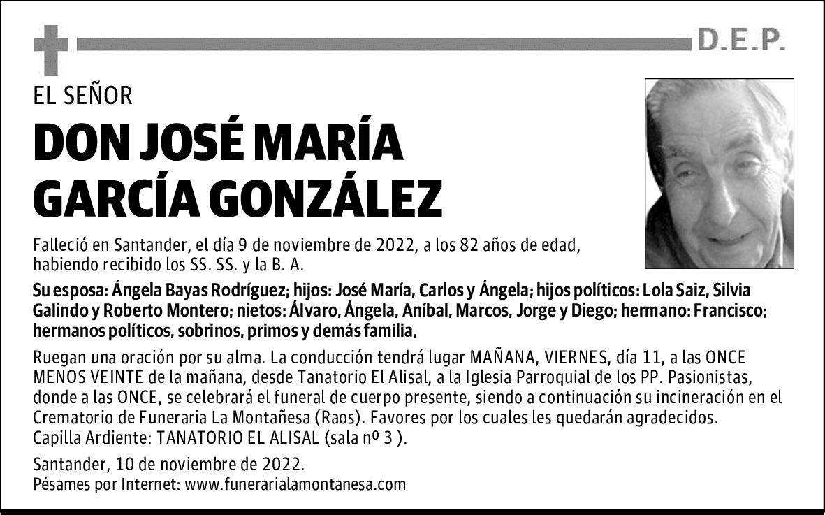DON JOSÉ MARÍA GARCÍA GONZÁLEZ