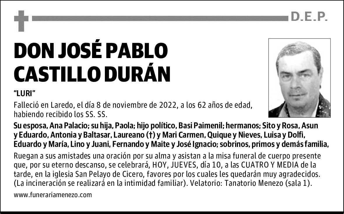 DON JOSÉ PABLO CASTILLO DURÁN