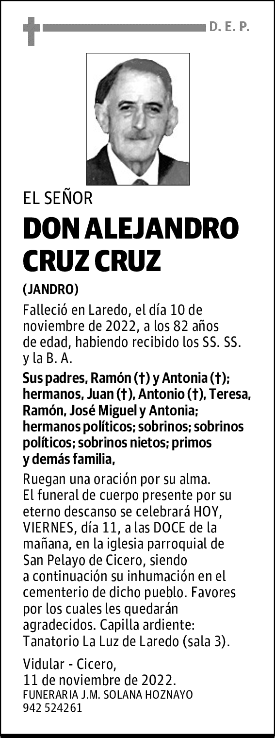 DON ALEJANDRO CRUZ CRUZ