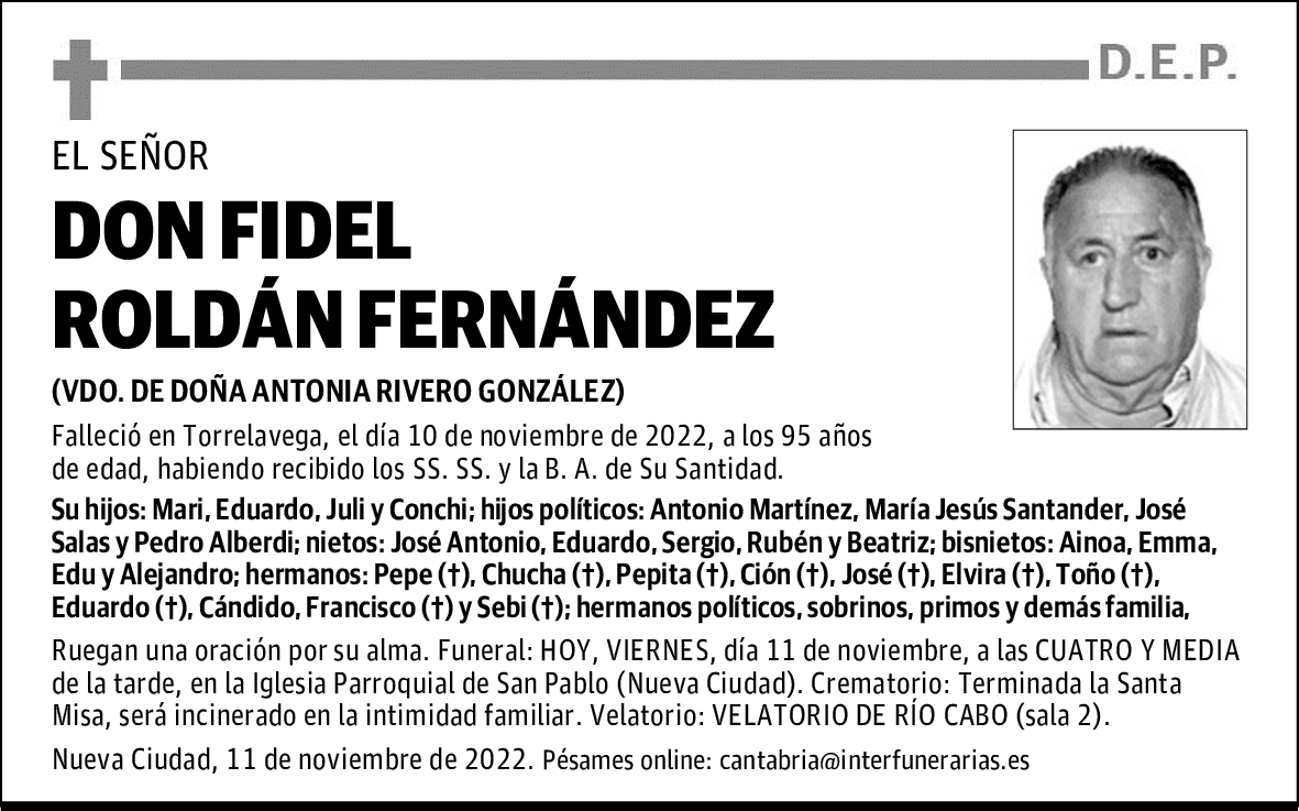 DON FIDEL ROLDÁN FERNÁNDEZ