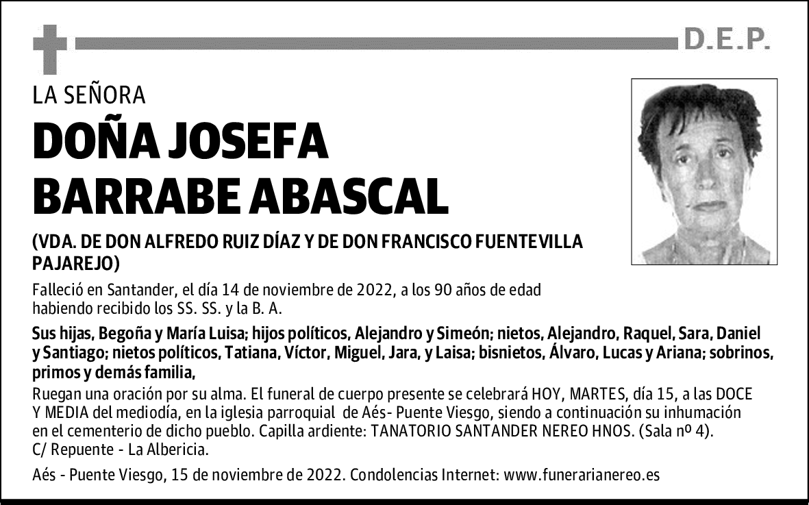 DOÑA JOSEFA BARRABE ABASCAL