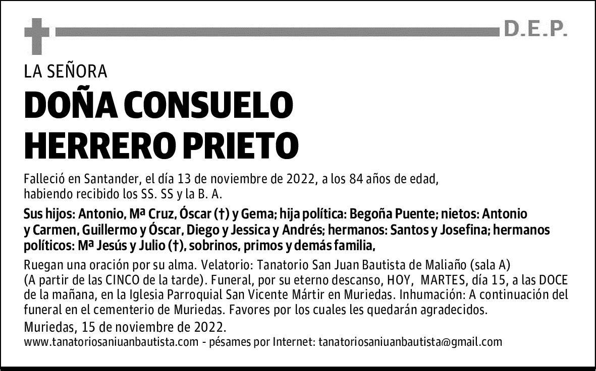 DOÑA CONSUELO HERRERO PRIETO