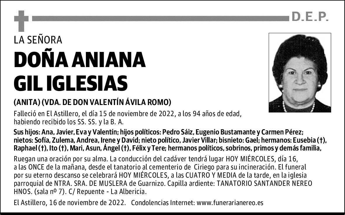 DOÑA ANIANA GIL IGLESIAS