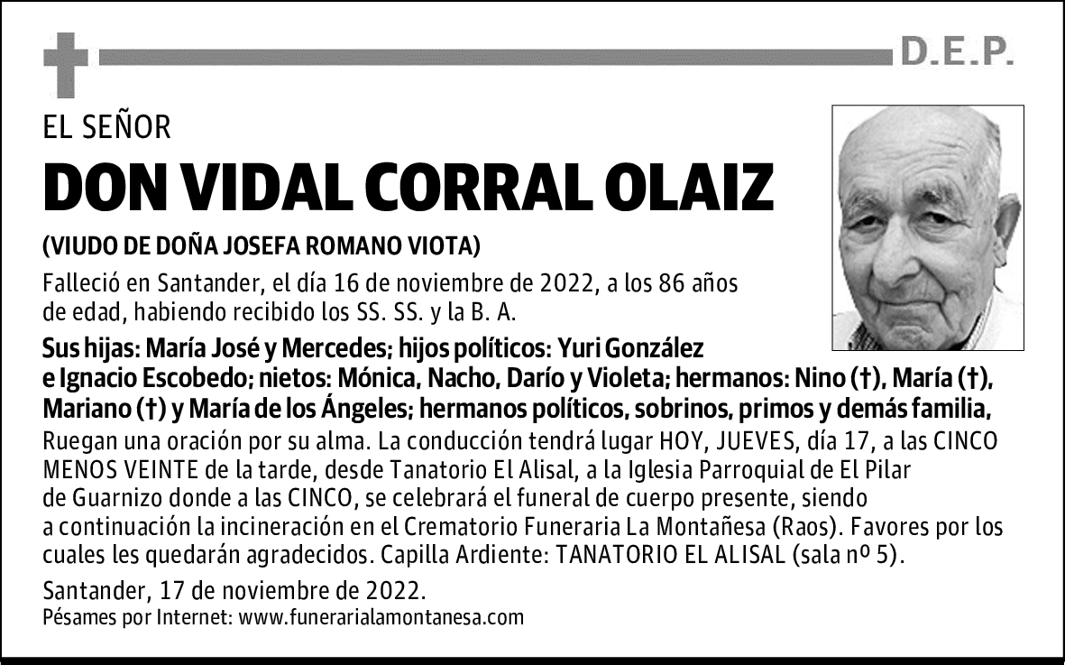 DON VIDAL CORRAL OLAIZ