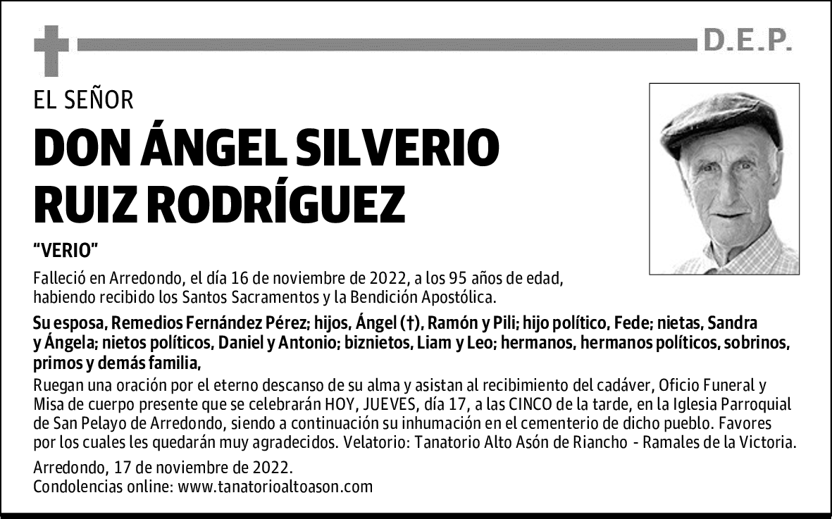 DON ÁNGEL SILVERIO RUIZ RODRÍGUEZ