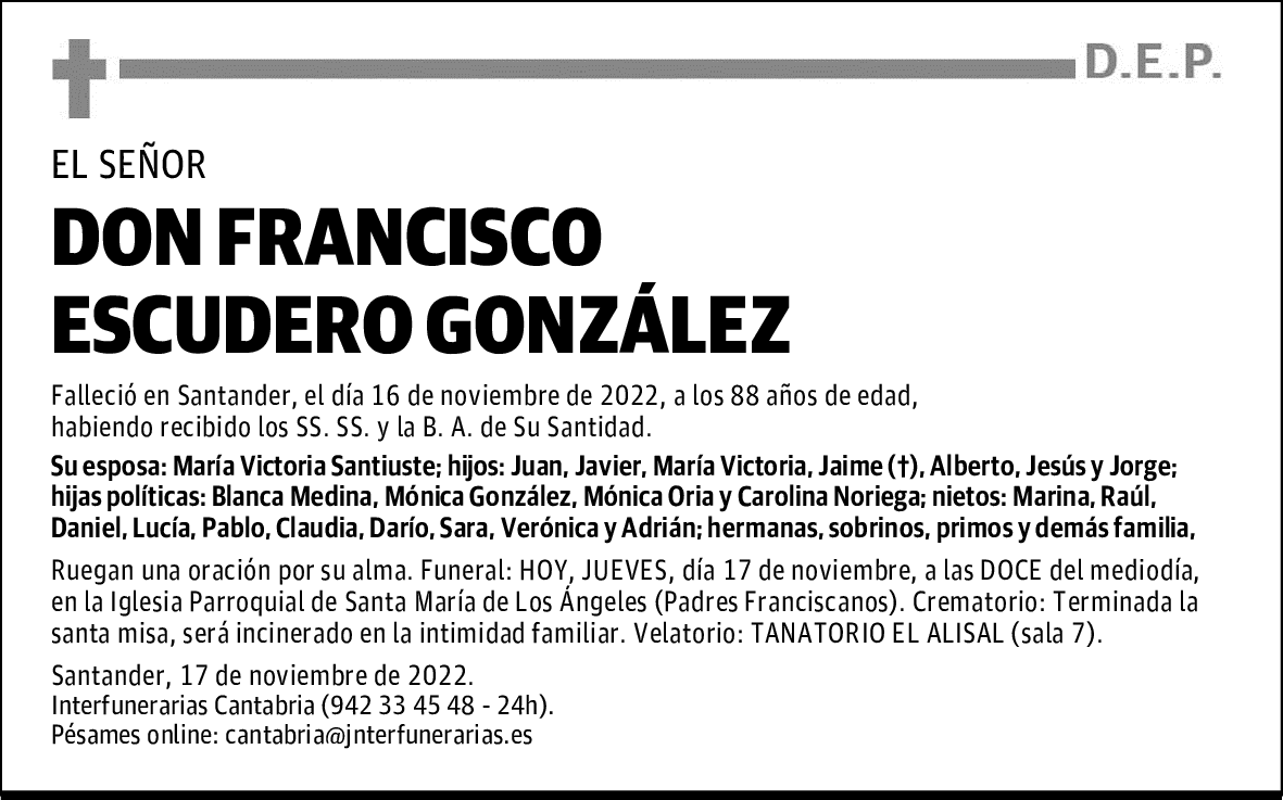 DON FRANCISCO ESCUDERO GONZÁLEZ