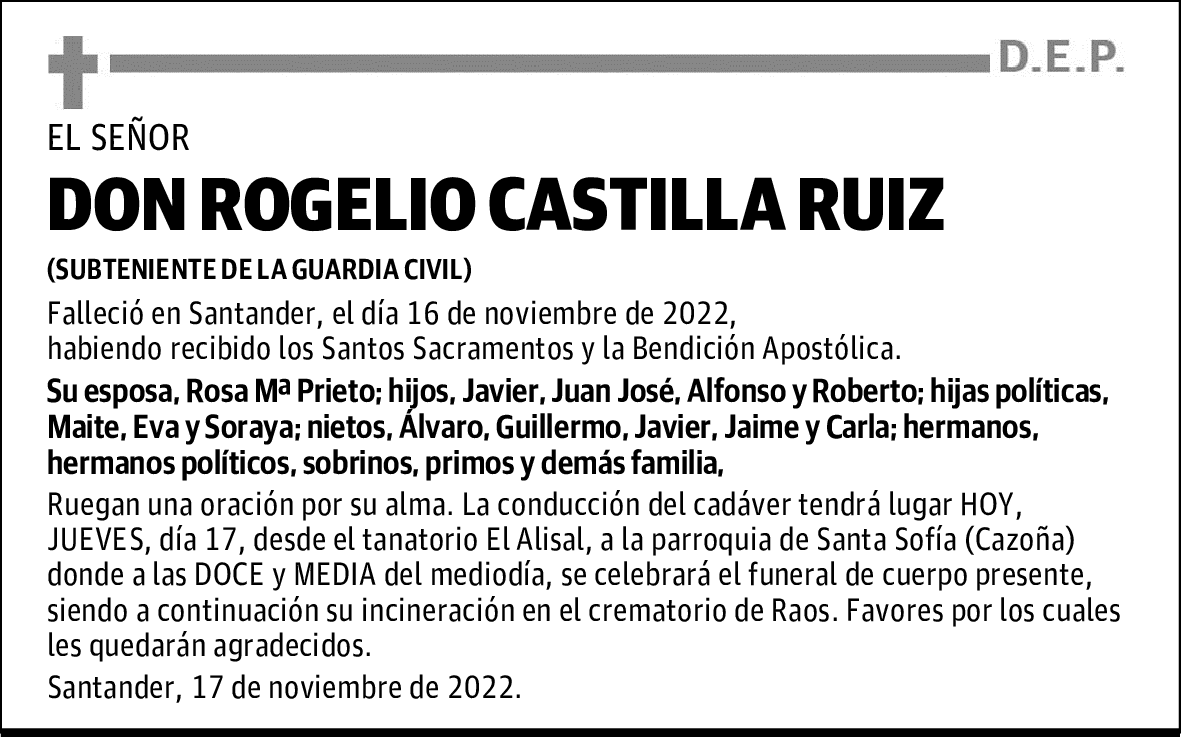DON ROGELIO CASTILLA RUIZ