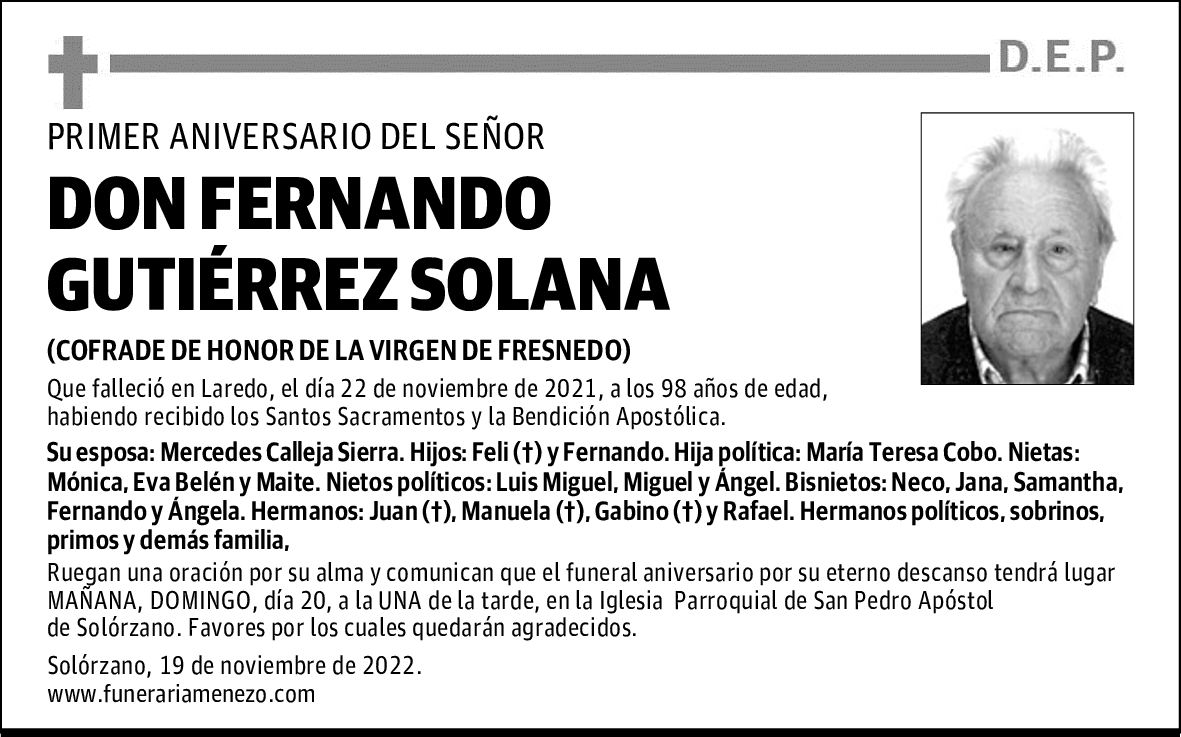 DON FERNANDO GUTIÉRREZ SOLANA
