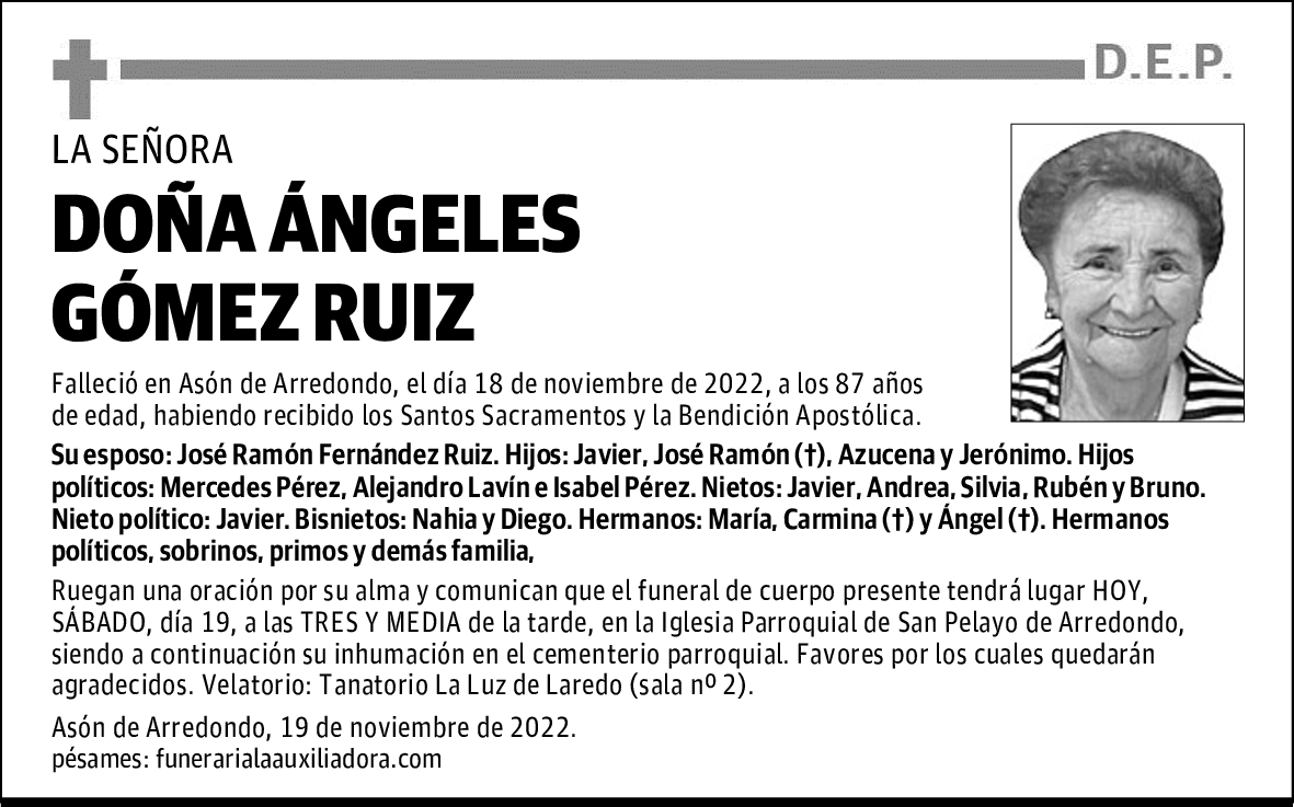 DOÑA ÁNGELES GÓMEZ RUIZ