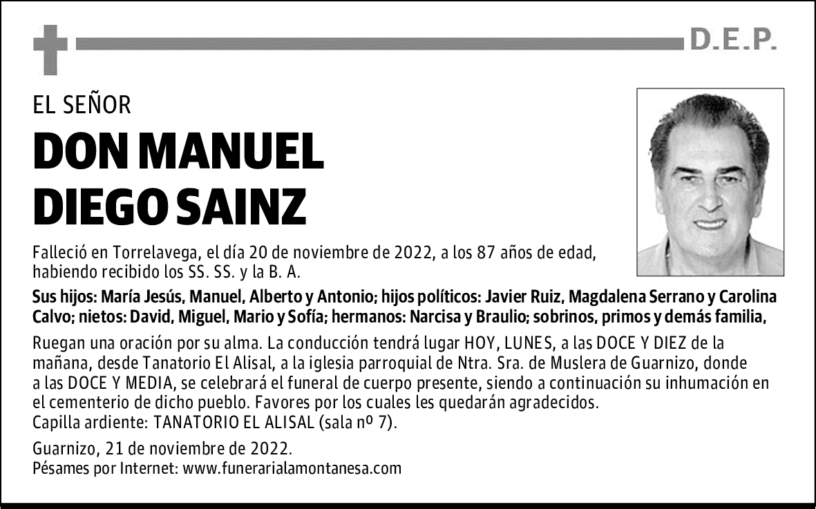 DON MANUEL DIEGO SAINZ