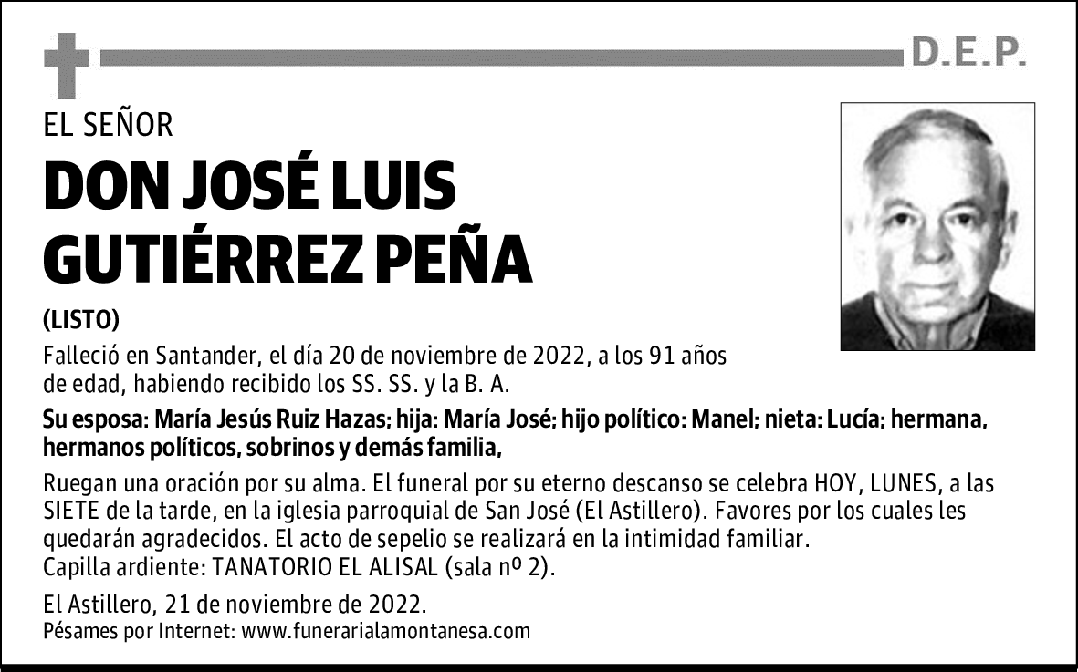 DON JOSÉ LUIS GUTIÉRREZ PEÑA