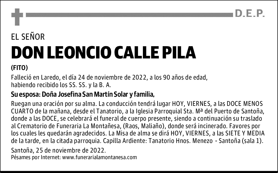 DON LEONCIO CALLE PILA
