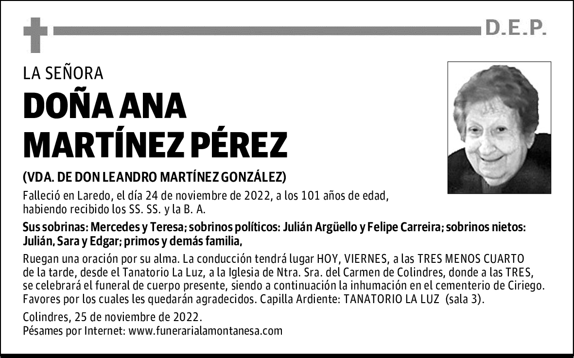 DOÑA ANA MARTÍNEZ PÉREZ