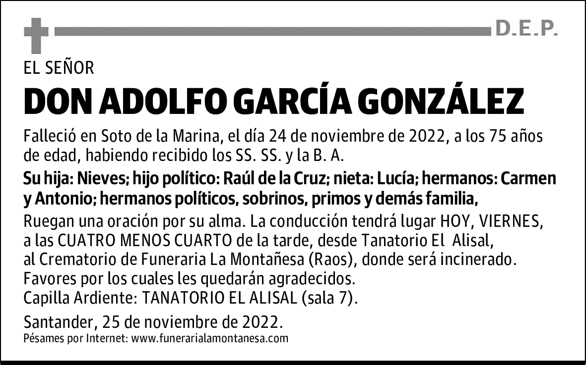 DON ADOLFO GARCÍA GONZÁLEZ