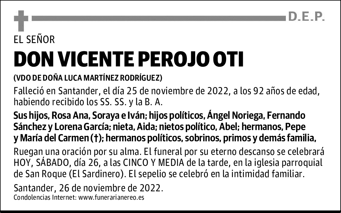 DON VICENTE PEROJO OTI