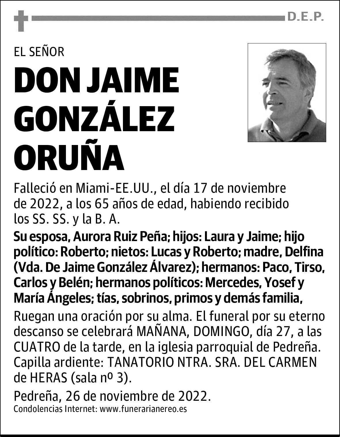 DON JAIME GONZÁLEZ ORUÑA