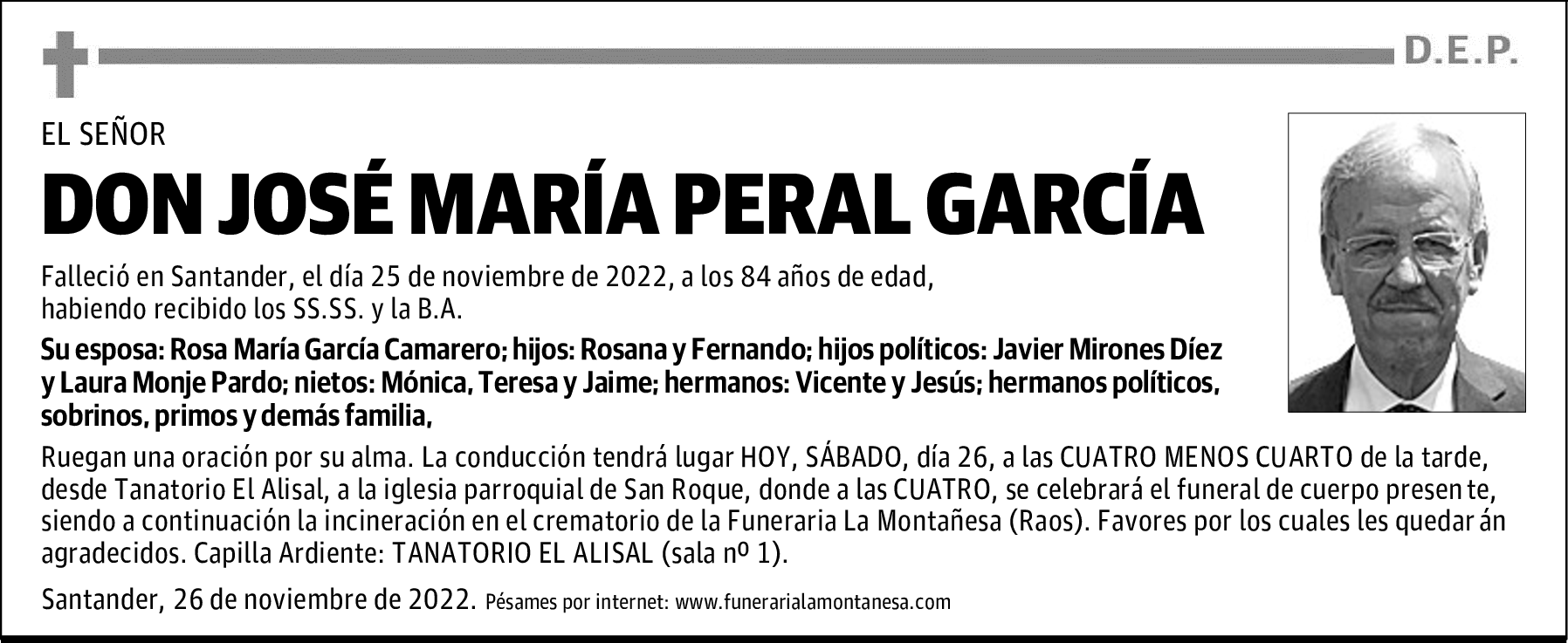 DON JOSÉ MARÍA PERAL GARCÍA