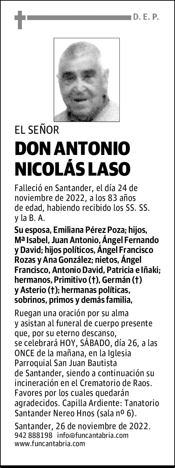 DON ANTONIO NICOLÁS LASO