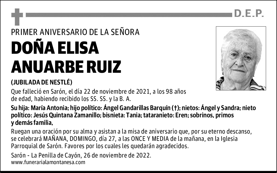 DOÑA ELISA ANUARBE RUIZ