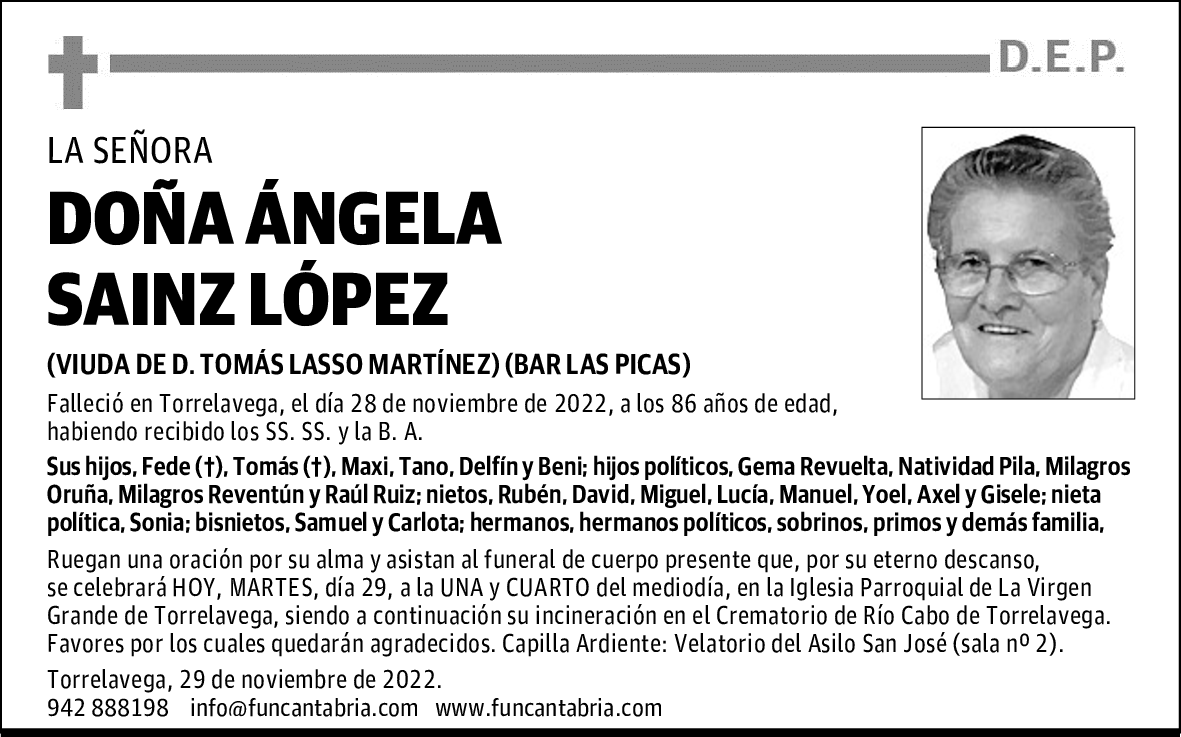 DOÑA ÁNGELA SAINZ LÓPEZ