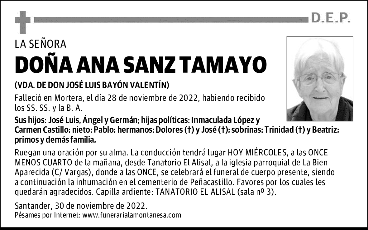 DOÑA ANA SANZ TAMAYO