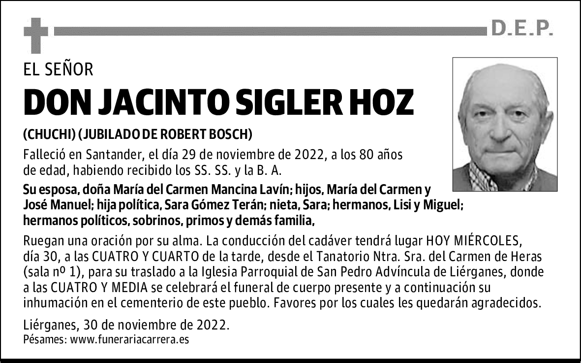 DON JACINTO SIGLER HOZ