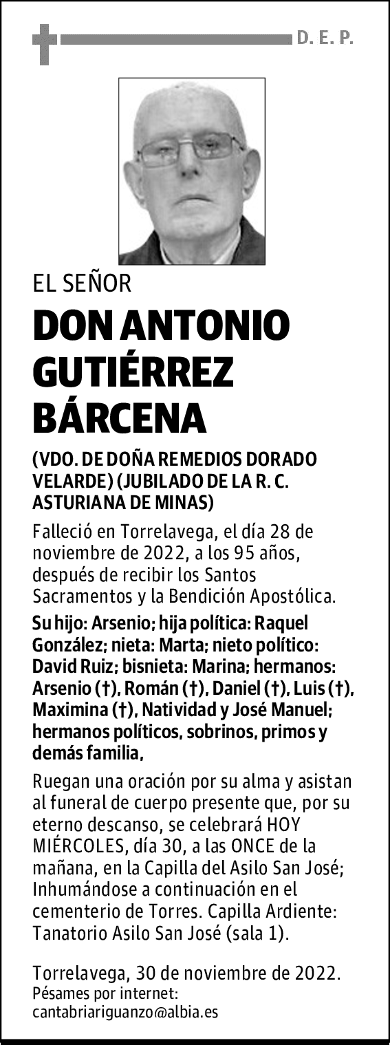 DON ANTONIO GUTIÉRREZ BÁRCENA