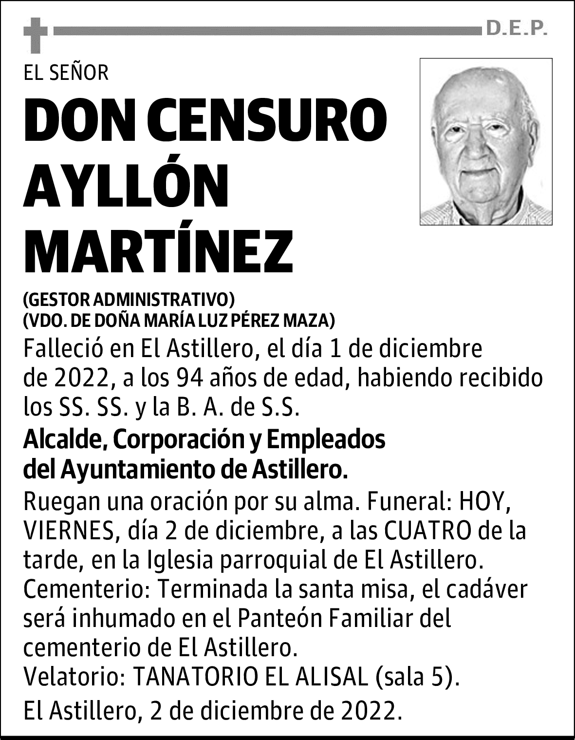 DON CENSURO AYLLÓN MARTÍNEZ
