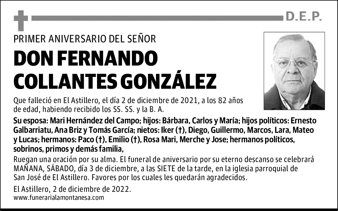 DON FERNANDO COLLANTES GONZÁLEZ
