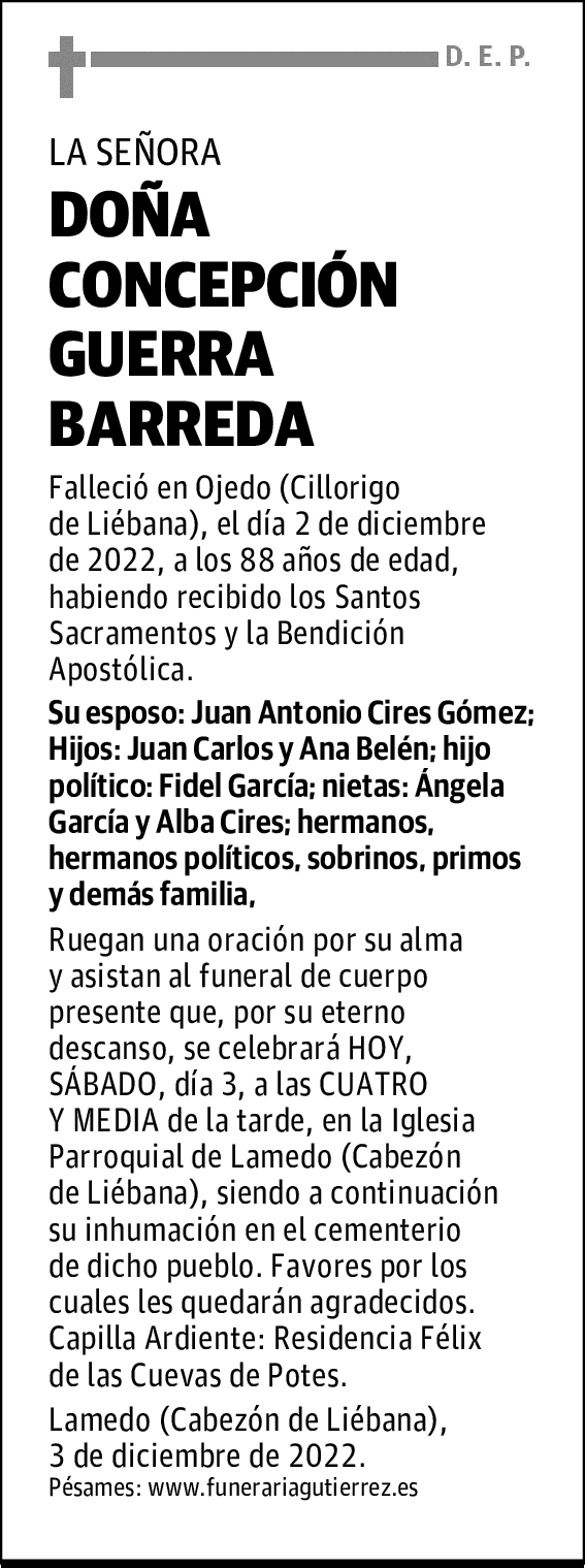 DOÑA CONCEPCIÓN GUERRA BARREDA