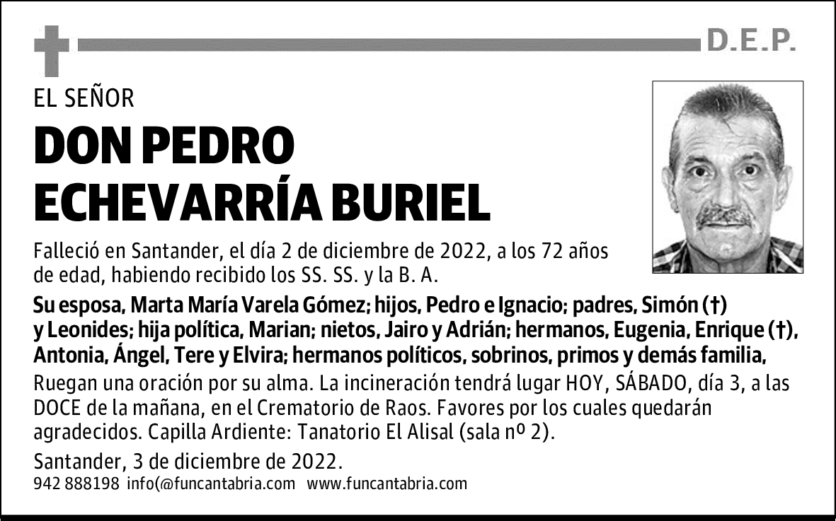 DON PEDRO ECHEVARRÍA BURIEL