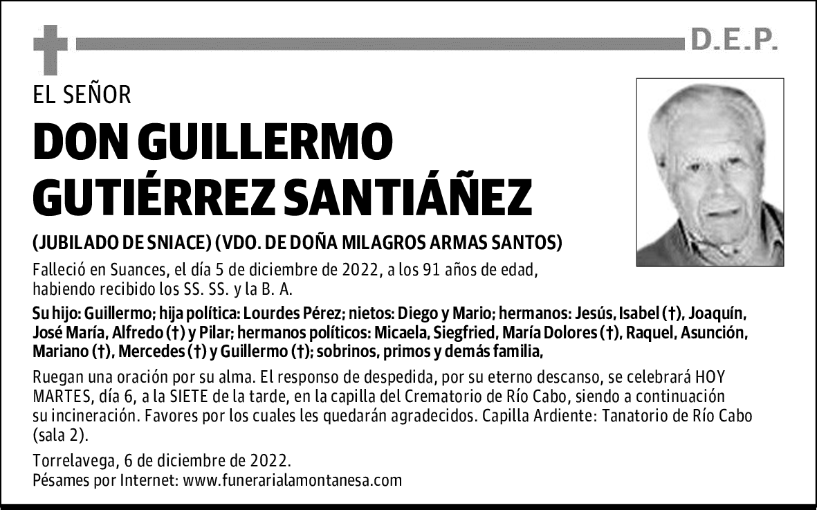DON GUILLERMO GUTIÉRREZ SANTIÁÑEZ