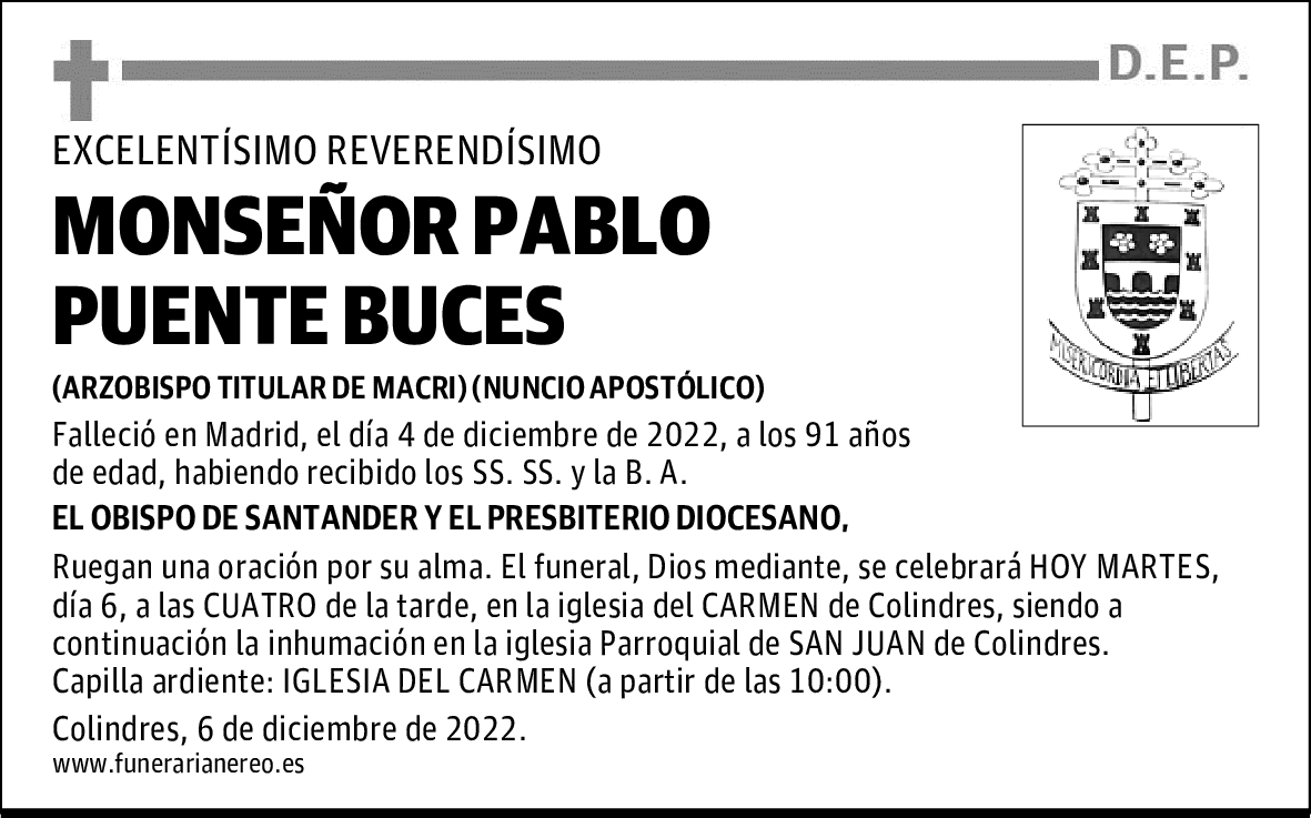 MONSEÑOR PABLO PUENTE BUCES
