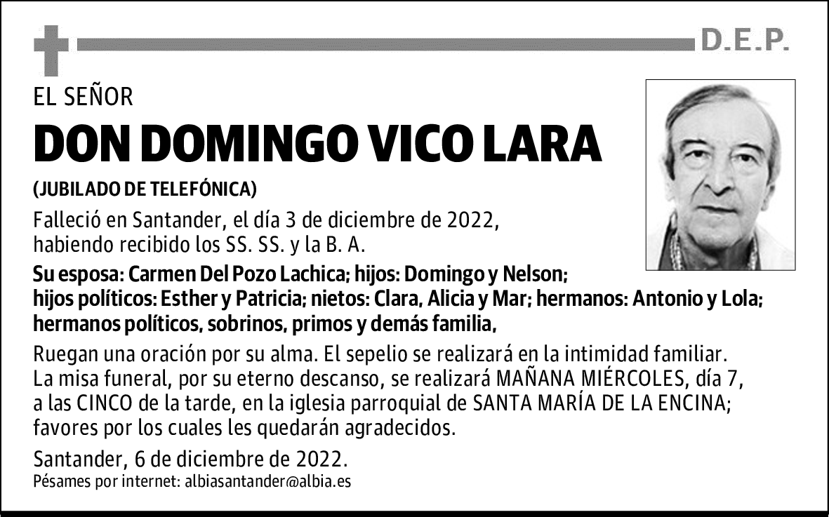 DON DOMINGO VICO LARA