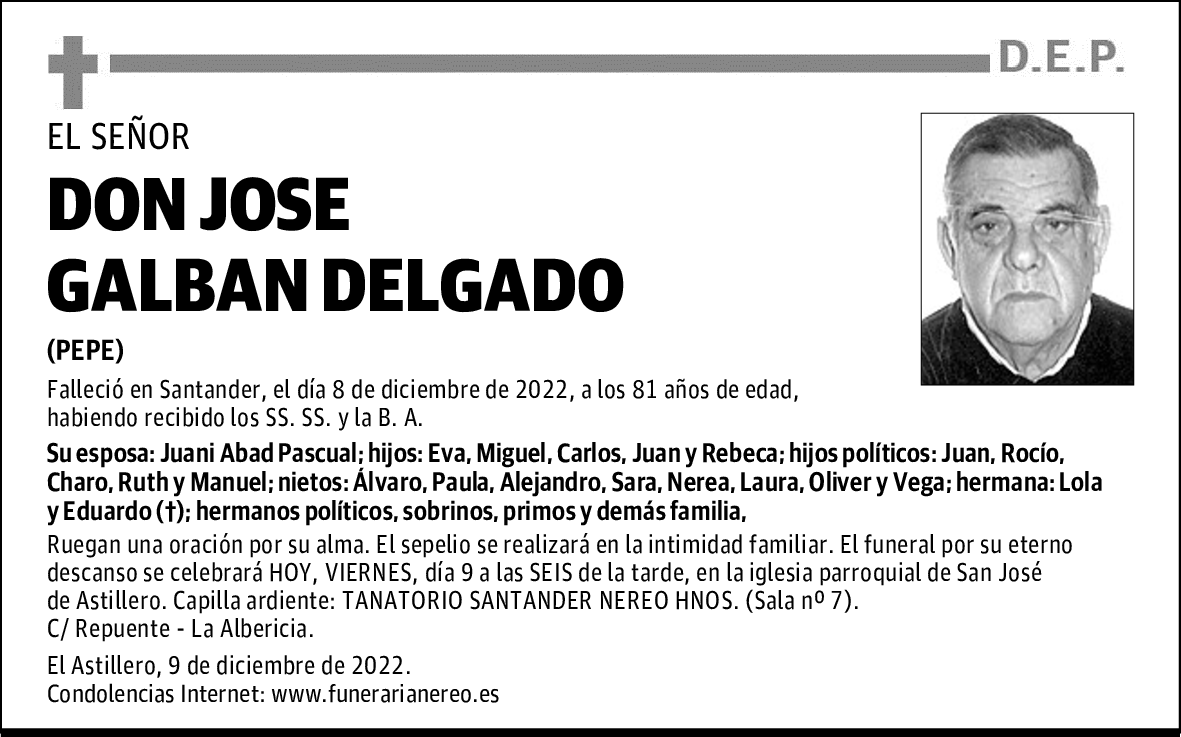 DON JOSE GALBAN DELGADO