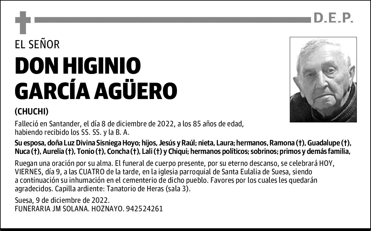 DON HIGINIO GARCÍA AGÜERO