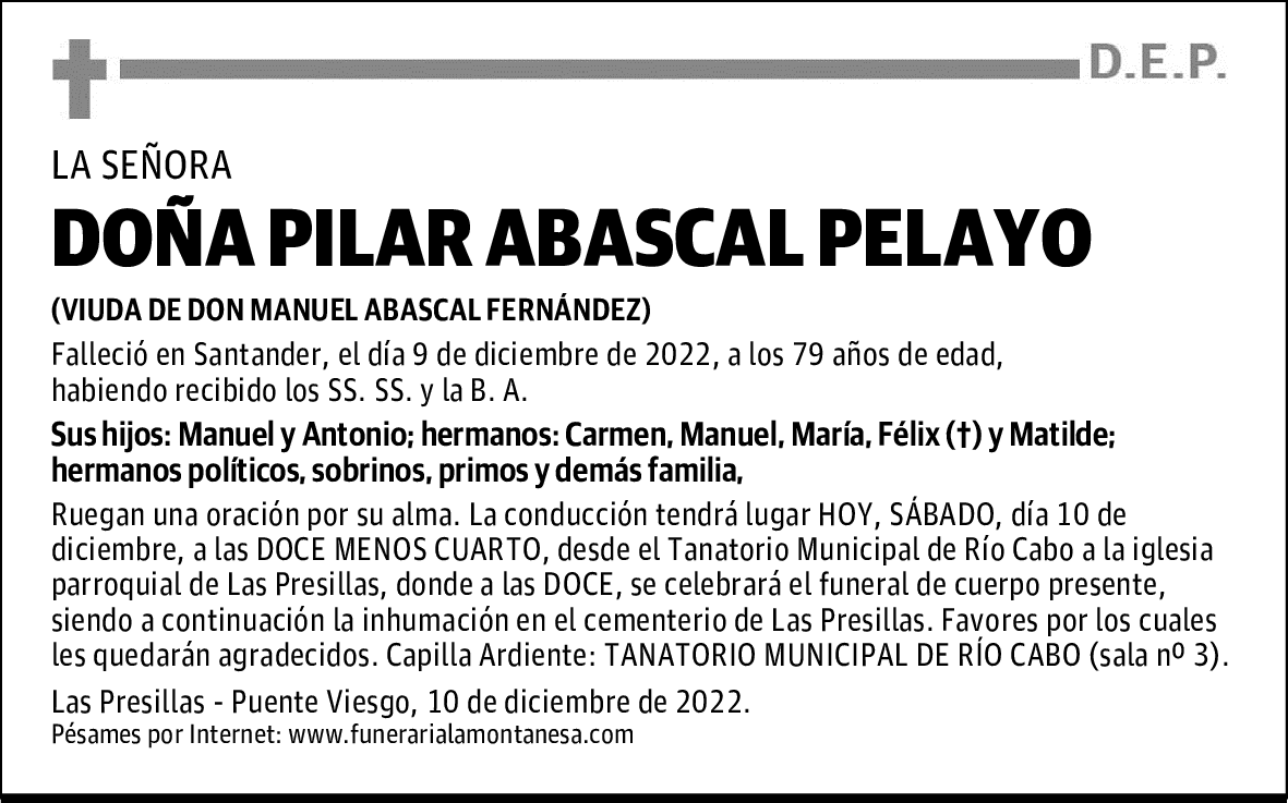 DOÑA PILAR ABASCAL PELAYO