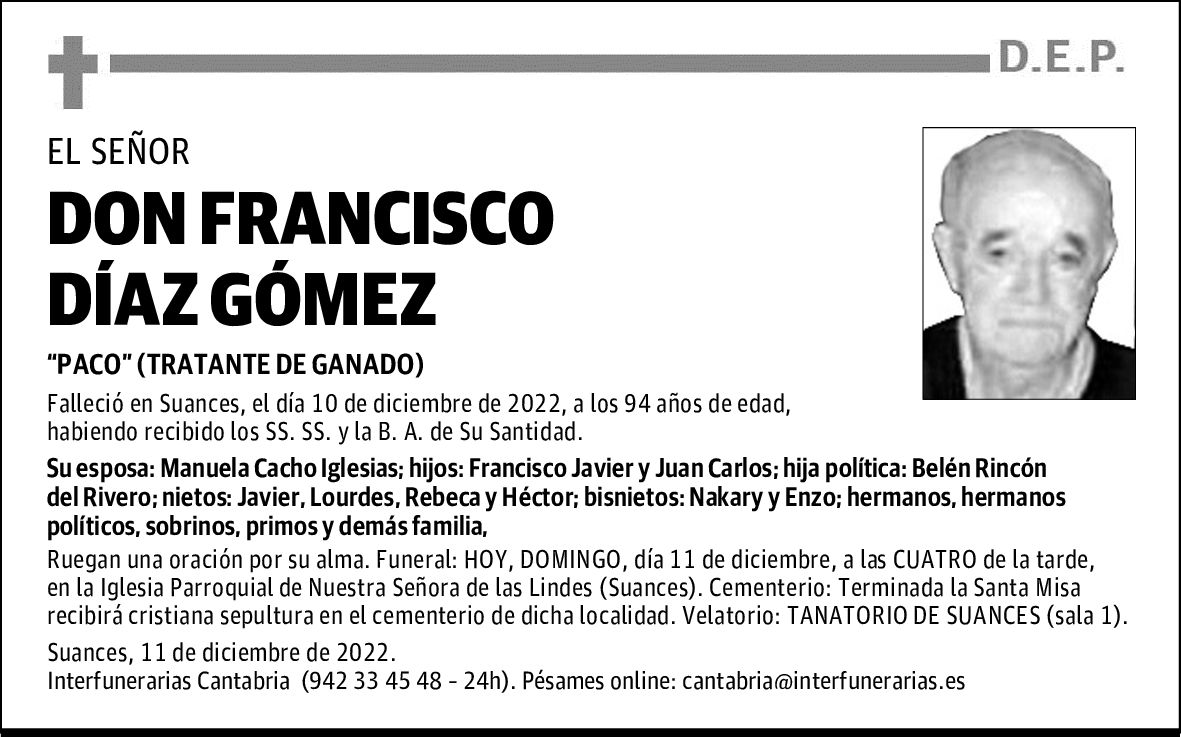 DON FRANCISCO DÍAZ GÓMEZ